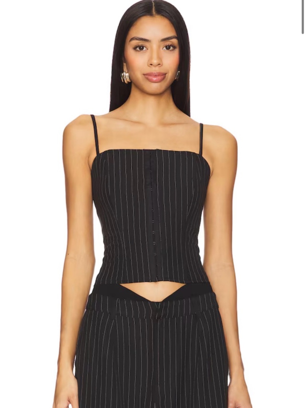 REVOLVE Black Pinstripe Strapless-Inspired Corset Top